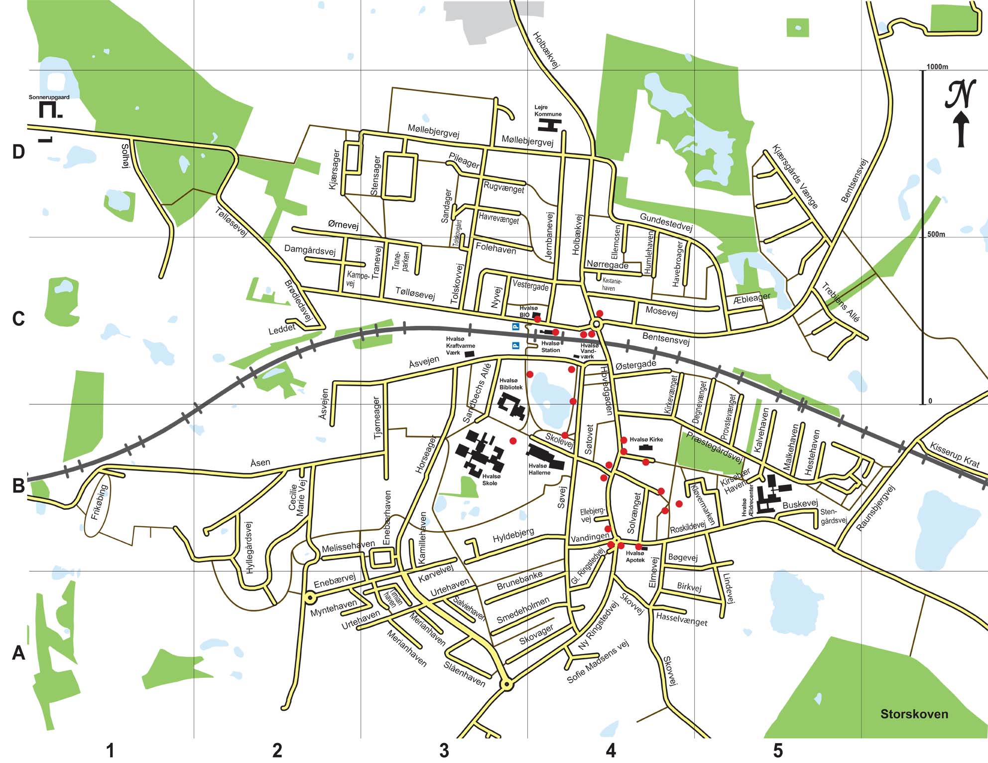 Hvalsø – kort – Hvalpestien